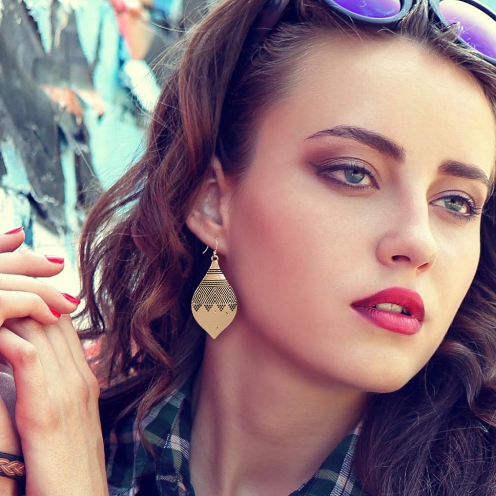 Bohemian Bronze hammered Earrings
